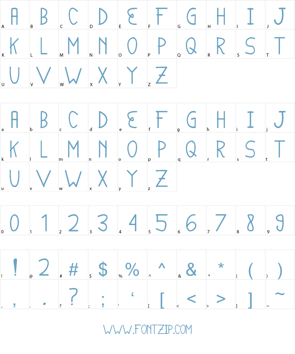 English van Java Font Character